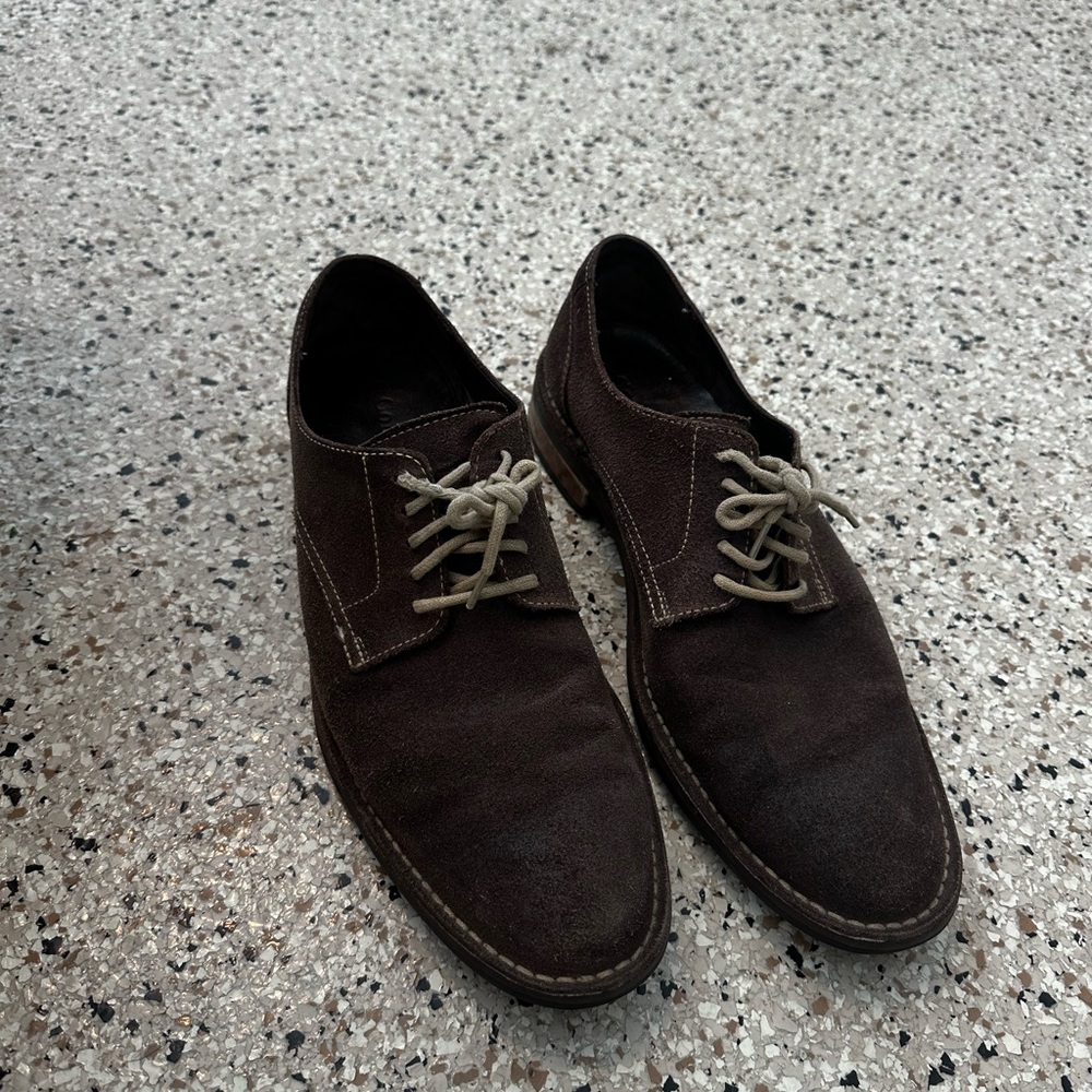 Cole Haan Dark Brown Suede Oxfords